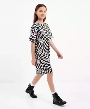 Платье с коротким рукавом разноцветное Gulliver (158)