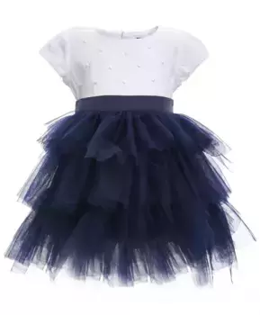 Платье с синей юбкой из сетки Gulliver (74)