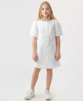 Платье с вышивкой в виде перьев белое Button Blue (158)