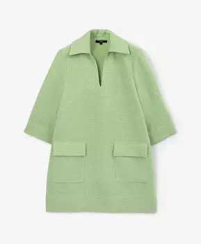 Платье трапециевидного силуэта из твида салатовое GLVR