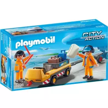 Playmobil Конструктор Буксир самолета с наземной командой