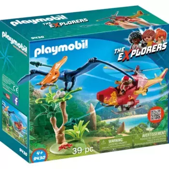 Playmobil Конструктор Вертолет для приключений с птеродактилем