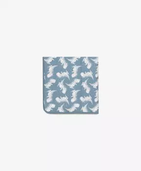 Плед стёганый трикотажный двусторонний с принтом голубой для мальчика Gulliver