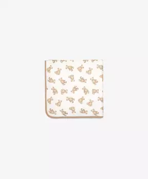 Плед стёганый трикотажный с принтом бежевый Gulliver (One size)