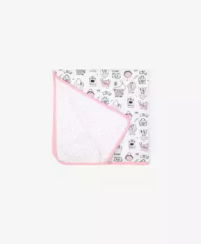 Плед трикотажный белый с принтом Gulliver (One size)