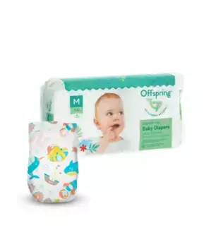 Подгузники Offspring, M 6-10 кг. 42 шт. расцветка Карибы