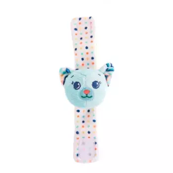 Игрушка погремушка на ручку для новорожденного Котик Дарси