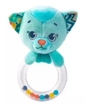 Мягкая погремушка пищалка для новорожденного Котик Дарси