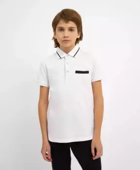 Поло белое с коротким рукавом Gulliver (158)