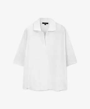 Поло прямой свободной формы со спущенным плечом белое GLVR (XL)