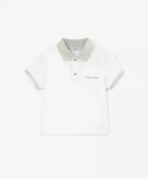 Поло с коротким рукавом для мальчика белое Gulliver