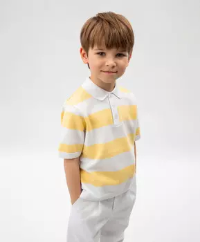 Поло с коротким рукавом для мальчика вязаное в полоску Roberto Moretti