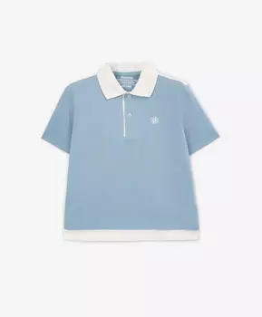 Поло с коротким рукавом голубое Gulliver Select