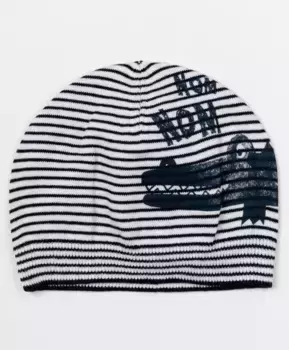Полосатая вязаная шапка с рисунком Gulliver (46-48)