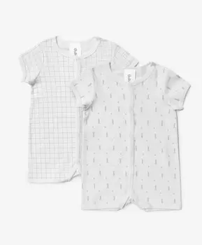 Полукомбинезон трикотажный унисекс комплект из 2-х штук белый Gulliver