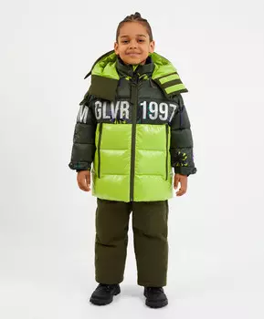 Полукомбинезон зимний цвета хаки Gulliver (134)