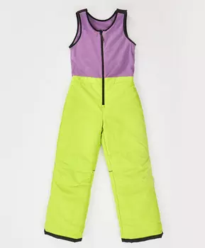 Полукомбинезон зимний непромокаемый с регулировкой длины штанин салатовый для девочки и мальчика Button Blue
