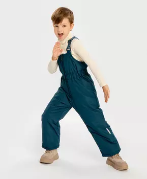 Полукомбинезон зимний водоотталкивающий на бретелях синий для мальчика Button Blue (110)