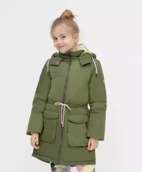 Полупальто демисезонное с капюшоном Button Blue (146)