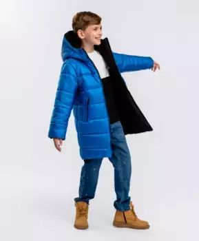 Полупальто двустороннее зимнее на молнии Button Blue (146)