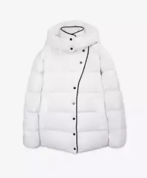 Полупальто оверсайз с капюшоном белое GLVR (XL)