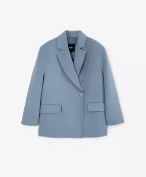 Полупальто пиджачного типа оверсайз без подкладки голубое GLVR