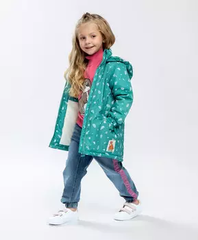 Полупальто с меховой подкладкой зеленое Button Blue (128)