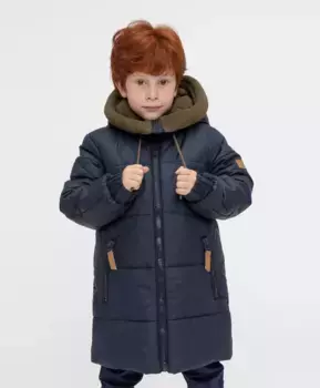 Полупальто зимнее с капюшоном Button Blue (110)