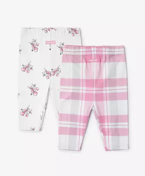 Ползунки с открытыми ножками комплект из 2-х штук мультицвет для девочки Gulliver (80-48)