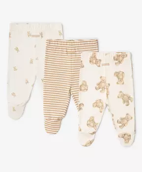 Ползунки с закрытыми ножками комплект из 3-х штук мультицвет Gulliver (86-52)