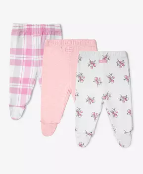 Ползунки с закрытыми ножками комплект из 3-х штук мультицвет для девочки Gulliver (68-46)