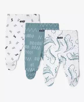 Ползунки с закрытыми ножками комплект из 3-х штук мультицвет для мальчика Gulliver (68-46)