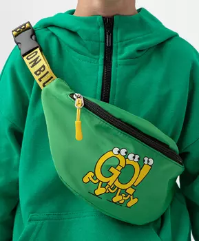 Поясная сумка зеленая Button Blue