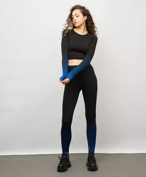 Рашгард укороченный для женщины черный Jumkey (L-XL)