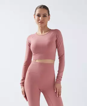 Рашгард укороченный с поддерживающим эффектом для женщины розовый Jumkey