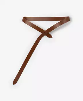 Ремень-полоска кожаный рыжий GLVR (One size)