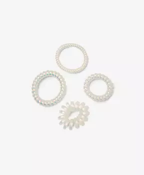 Резинки-пружинки для волос белые Gulliver