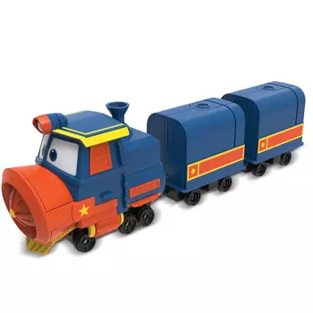 Robot Trains Паровозик с двумя вагонами Виктор