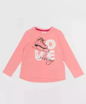 Розовая футболка с длинным рукавом Button Blue (122)