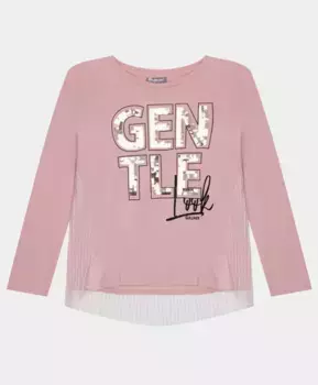 Розовая футболка с длинным рукавом Gulliver (116)