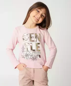 Розовая футболка с длинным рукавом Gulliver (122)