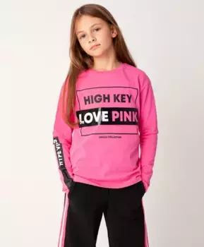 Розовая футболка с длинным рукавом Gulliver (158)