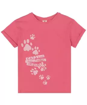 Розовая футболка с принтом Button Blue (104)