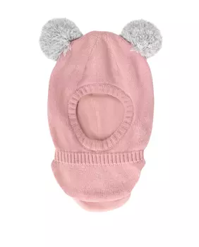 Розовый шлем с помпонами Gulliver