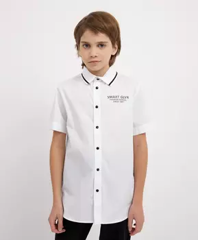 Рубашка белая с коротким рукавом Gulliver