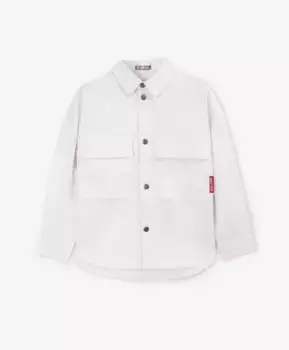 Рубашка из твила белая для мальчика Gulliver (104)