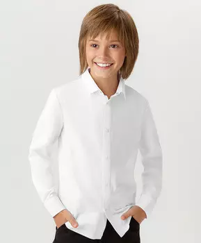 Рубашка на кнопках белая Button Blue (122)