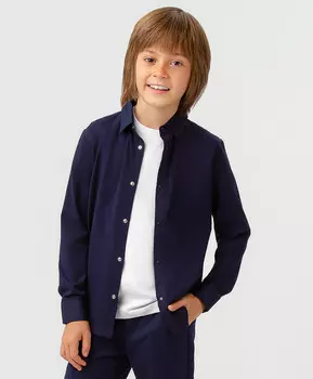 Рубашка на кнопках темно-синяя Button Blue