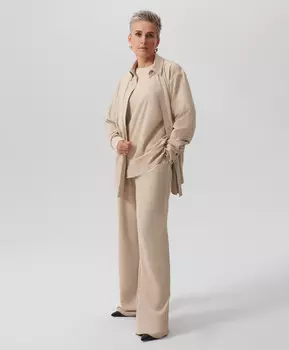 Рубашка оверсайз из экозамши бежевая GLVR (S)