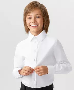 Рубашка приталенная на пуговицах белая Button Blue (152)